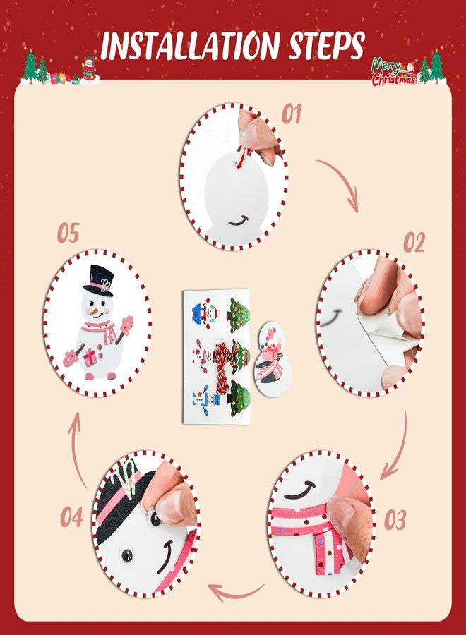 28°C 27 Sets Christmas Crafts for Kids Winter Arts and Crafts DIY Christmas Trees Snowmen Santa Claus Christmas Foam Stickers Tree Ornaments for Home Classroom Activities Party Favors Supplies - Image 4
